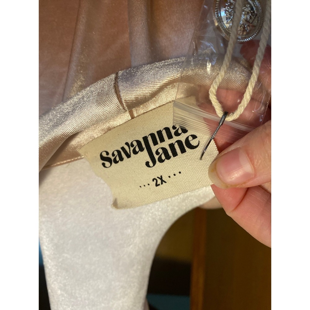 Rose Gold Satin Shawl Collar Single Button Blazer 2X NWT Formal Work Preppy Fem - Picture 5 of 5